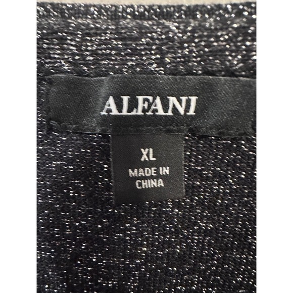 Alfani Women's XL Top Long Sleeve Asymmetrical Sparkle Party Blouse - Picture 3 of 5